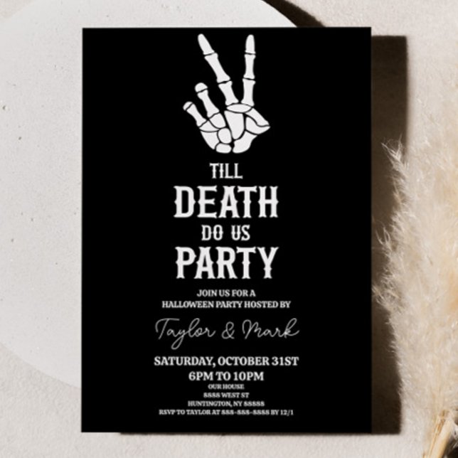 Invitation Jusqu'à la mort Fête Squelette Halloween Party (Créateur téléchargé)