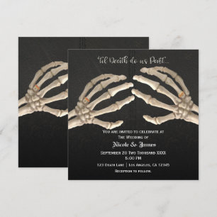 Invitation Jusqu'à la mort nous faisons Skeleton Gold Mariage