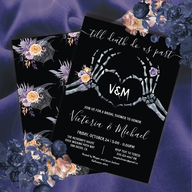 Invitation Jusqu'à la mort nous Part Skeleton coeur Mains Dou (Créateur téléchargé)