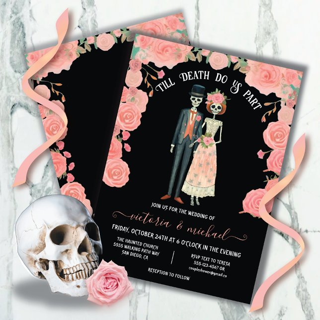 Invitation Jusqu'à la mort nous séparons le Mariage de squele (Créateur téléchargé)