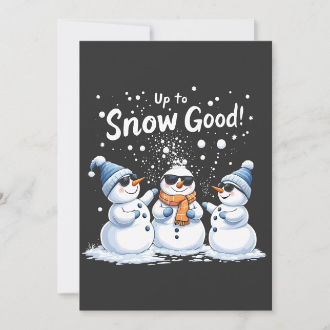 Invitation Jusqu'à Noël Bon Drôle Bonhomme de neige Noël  (Devant)