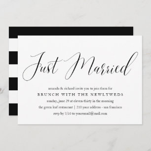 Invitation Just Married typographie post brunch mariage