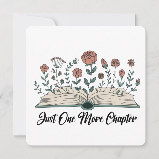 Invitation Just One More Chapter – Floral Book Lover (Devant)