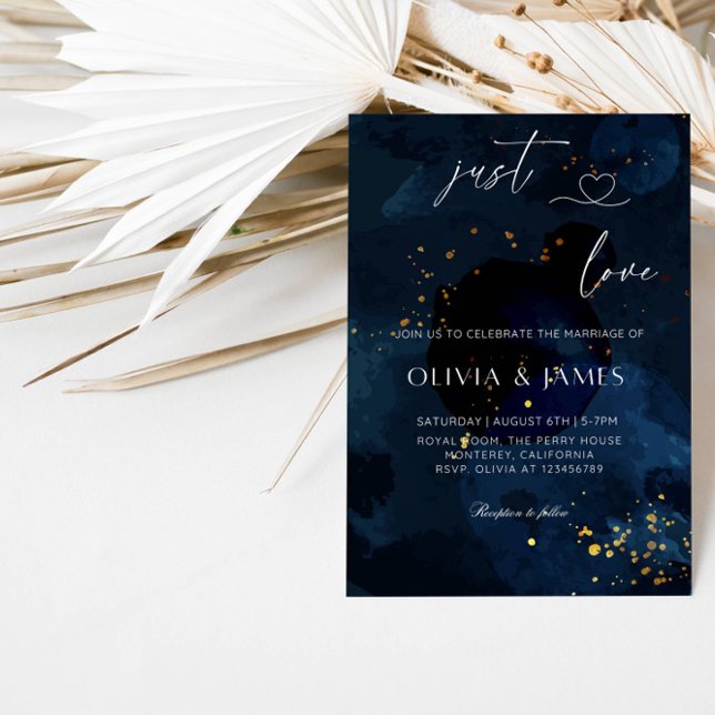 Invitation Juste Aimer Soirée De Mariage Élégante (Créateur téléchargé)