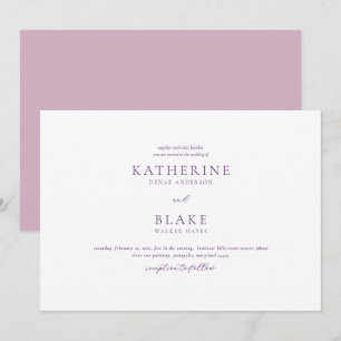 Invitation Juste deux d'entre nous Mariage de lavande moderne