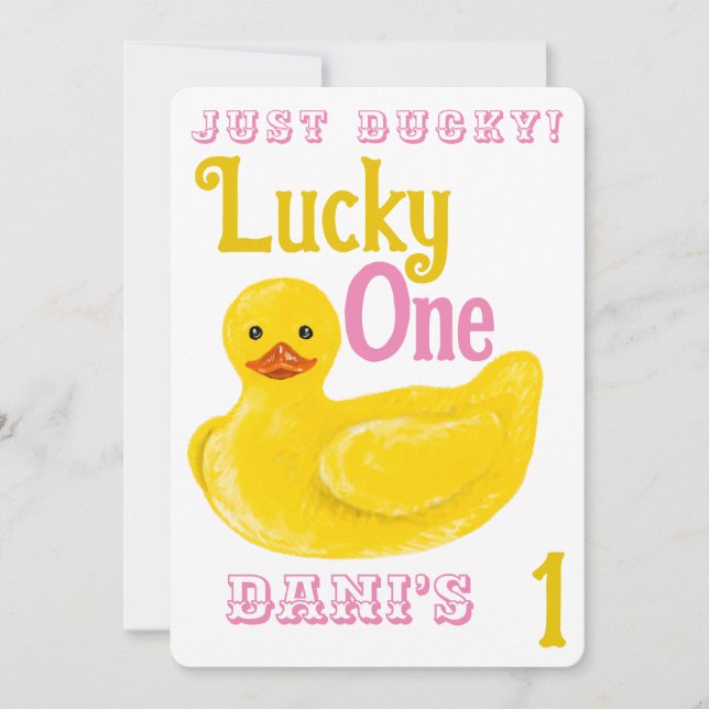 Invitation Juste Ducky Lucky Un Premier Anniversaire Invitati (Devant)