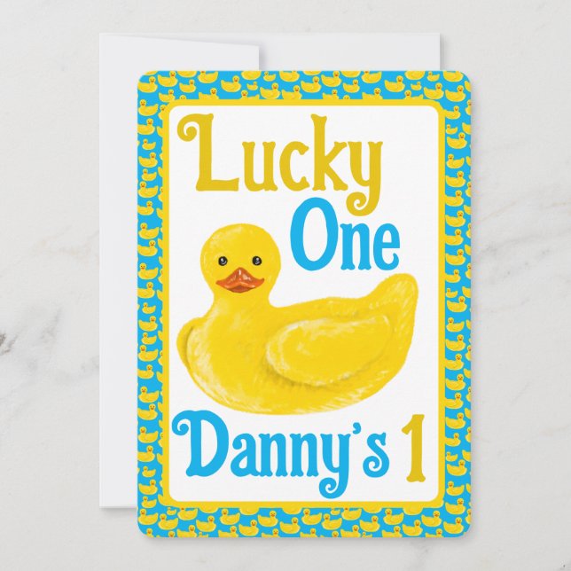 Invitation Juste Ducky Lucky Un Premier Anniversaire Invitati (Devant)
