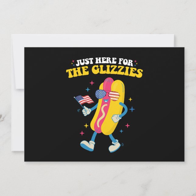 Invitation Juste Ici Pour Les Glizzies Drôle 4 juillet (Devant)
