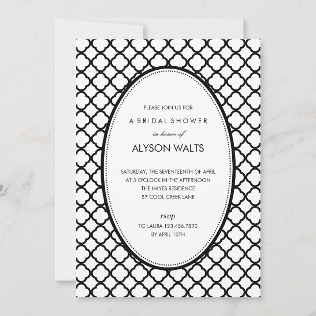 Invitation Juste Moderne de la Fête Générale (Noir (Devant)