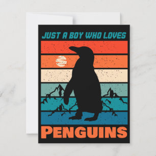 Invitation Juste un garçon qui aime les pingouins - Retro Ani