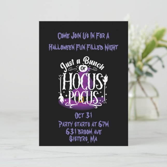 Invitation Juste Un Groupe D'Invitation Hocus Pocus Halloween (Debout devant)