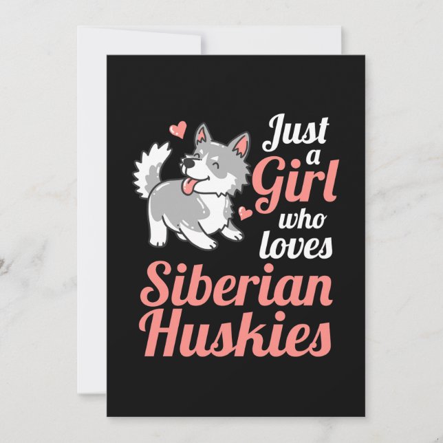 Invitation Juste une fille qui aime Husky sibérien (Devant)
