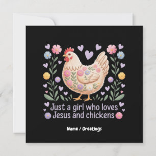 Invitation Juste Une Fille Qui Aime Jésus Et Poulets
