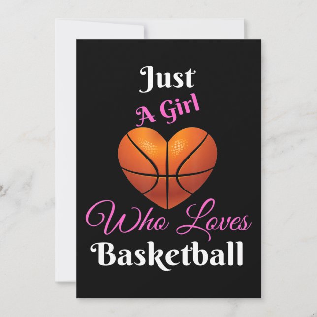 Invitation Juste Une Fille Qui Aime Le Basket (Devant)