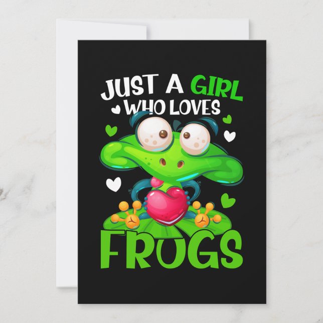 Invitation Juste Une Fille Qui Aime Les Grenouilles Enfants F (Devant)