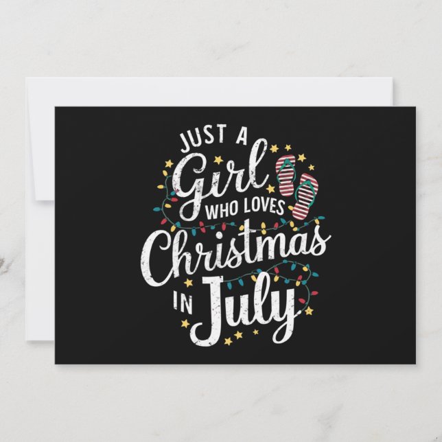 Invitation Juste une fille qui aime Noël en juillet été (Devant)