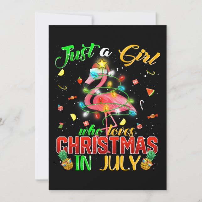 Invitation Juste Une Fille Qui Aime Noël En Juillet Mignonne  (Devant)