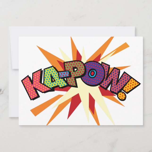 Invitation KA-POW Art Pop Fun Retro Bande Dessinée (Devant)