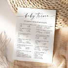 KAIA Baby Trivia Baby shower Jeu