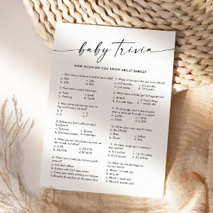 Invitation KAIA Baby Trivia Baby shower Jeu