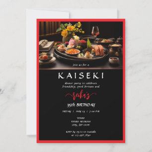 Invitation Kaiseki Chef privé japonais Red Script Anniversair