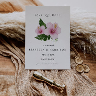 Invitation KALANI | Hibiscus Save the Date Template