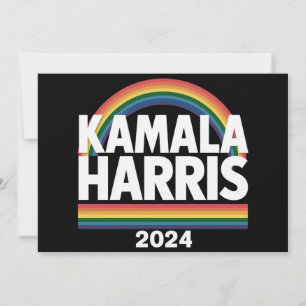Invitation Kamala Harris 2024 Arc-en-ciel Fierté Gay LGBT Éle