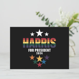 Invitation Kamala Harris Rainbow Gay pride élection LGBT 2024