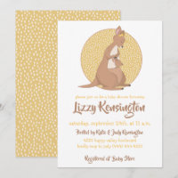 Kangaroo Baby shower Jaune Neutre Genre