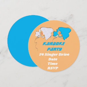 Invitation Karaoke disque chantant thème rétro
