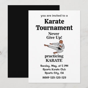 Invitation Karate Black Belt Tournoi d'arts martiaux