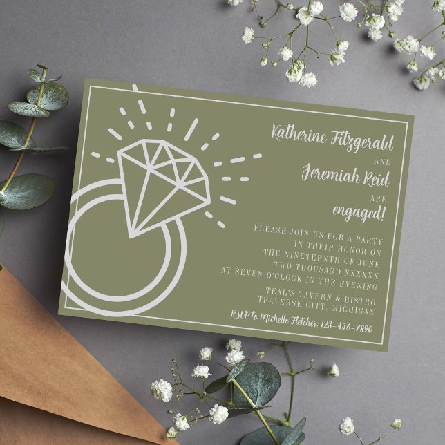 Invitation Katherine | Couleur curée | Fêtes de fiançailles (Créateur téléchargé)