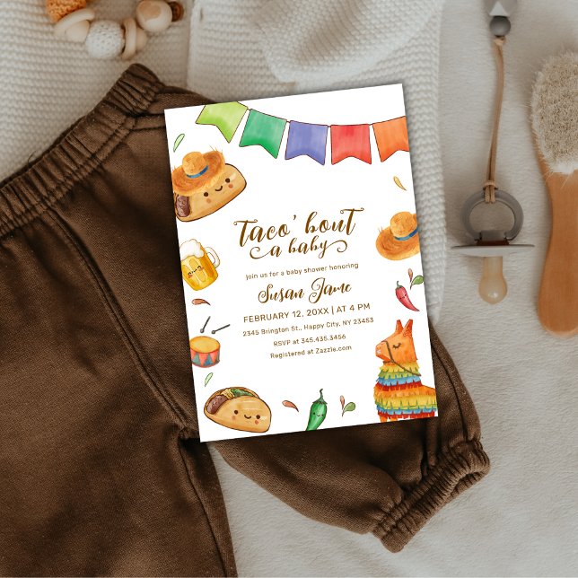 Invitation Kawaii Fiesta Taco 'Bout A Baby shower (Kawaii Fiesta Taco 'Bout A Baby Shower Invitation)