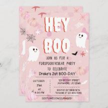 Kawaii Halloween Fantôme rose Anniversaire Hey Boo