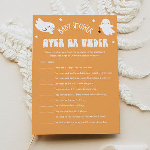 Invitation Kawaii Halloween Plus Ou Moins Baby shower Jeu