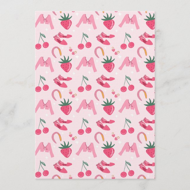 Invitation Kawaii Hand-drawn Girly Things Seamless Pattern (Devant)