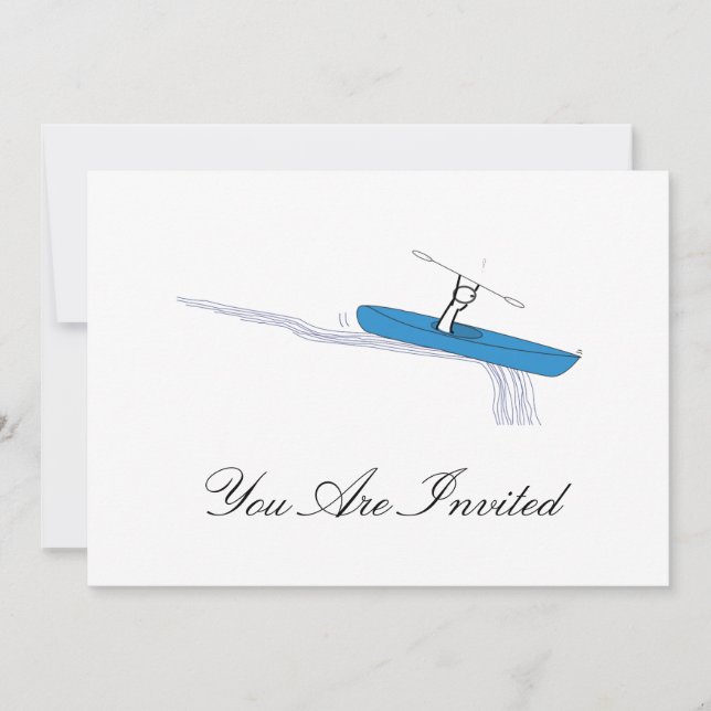 Invitation Kayaker sur l'eau (Devant)