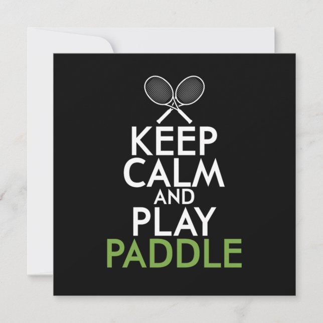 Invitation Keep Calm And Play Paddle (Devant)