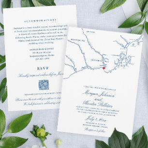 Invitation Kennebunkport Code QR RSVP Mariage tout-en-un