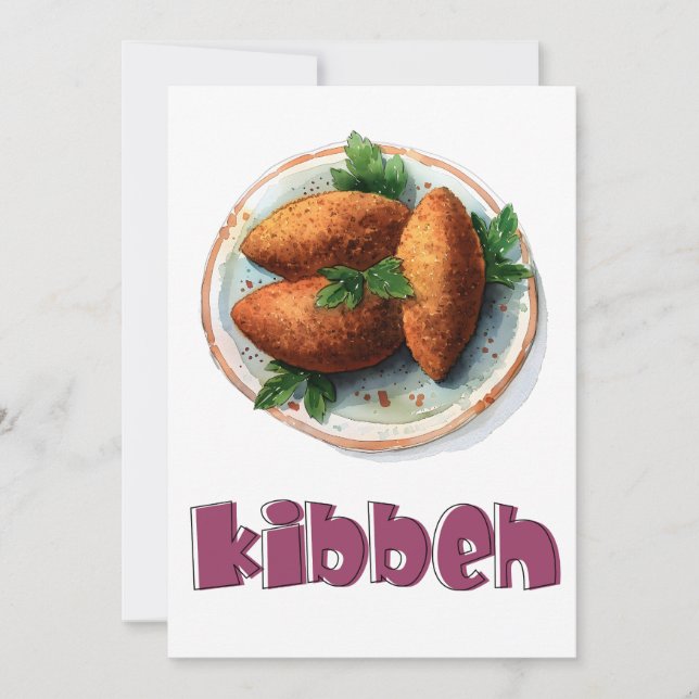 Invitation Kibbeh Méditerranée Saine Alimentation appliquée (Devant)