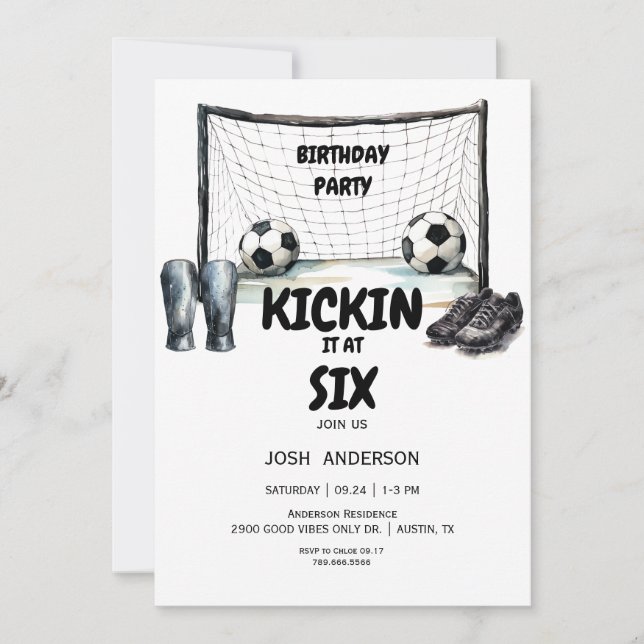 Invitation Kickin it Soccer Anniversaire (Devant)
