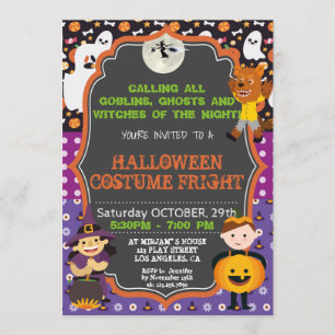 INVITATION KIDS HALLOWEEN DE PARTIE DE COSTUME DE