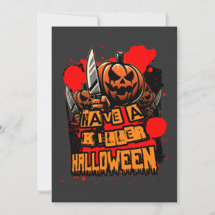 Invitation Killer Halloween Citrouille