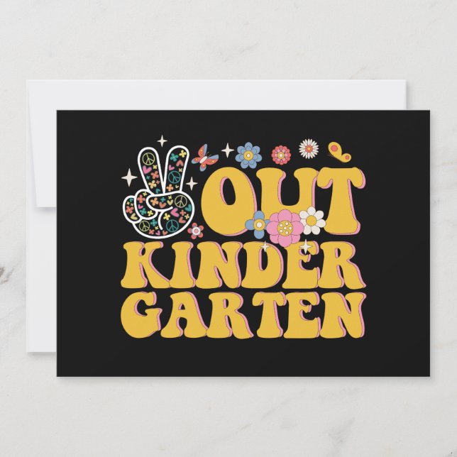 Invitation Kindergarten Peace Out Super Dernier Jour D'école (Devant)