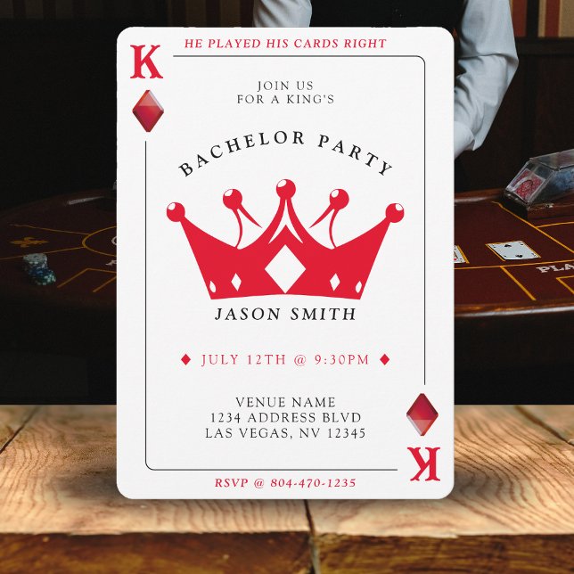 Invitation King of Diamonds Casino Poker Card Bachelor Party (King of Diamonds Casino Poker Card Bachelor Party
)