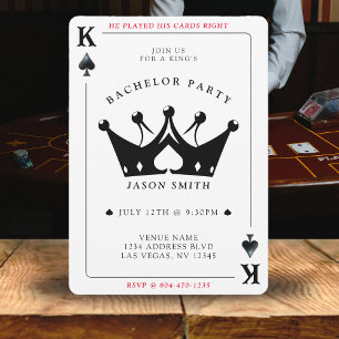 Invitation King of Spades Casino Poker Card Bachelor Party