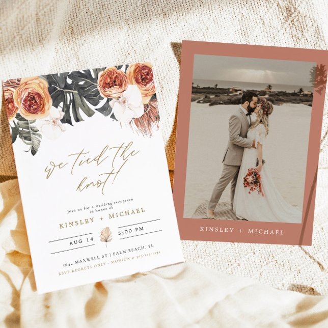 Invitation KINSLEY Boho Terracotta Nous avons noué le nœud Ma (Créateur téléchargé)