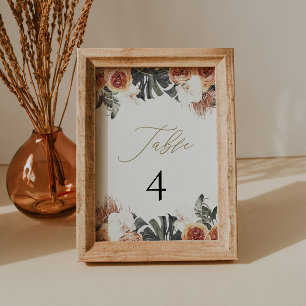 Invitation KINSLEY Boho Terracotta Palm Sec Numéros de tablea