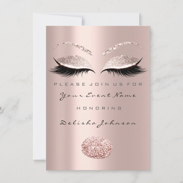 Invitation Kiss Lips Sweet 16th Birthday Fête des mariées maq (Devant)
