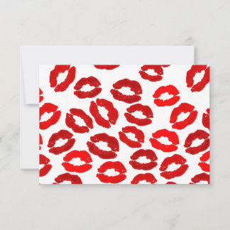 Invitation kisses lips lipstick print valentines day pattern